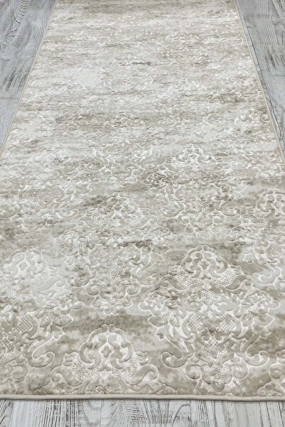 ELVİRAHOME Elvira Home Emboss Saltanat Cream Four Seasons Washable Non-Slip Base Cutting Mat