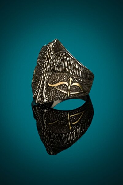 Anı Yüzük Alparslan Büyük Selçuklu Şahin Model Gümüş Erkek Yüzük