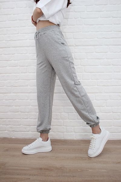 Winmoda34 Γκρι γυναικεία φούτερ Joger Leg με 3 νήματα