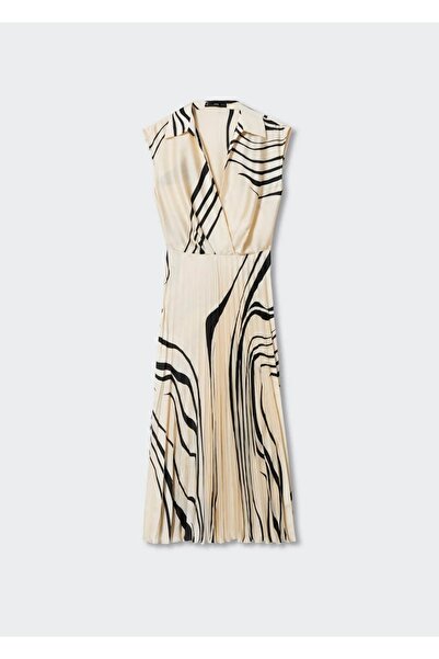 MANGO Woman Dökümlü Pilili Elbise