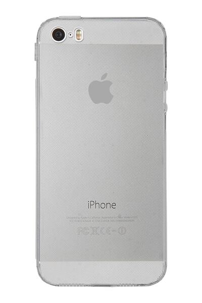 KILIFMANİA Iphone 5 Uyumlu Kapak Kamera Korumalı Tıpalı Şeffaf Silikon Kılıf