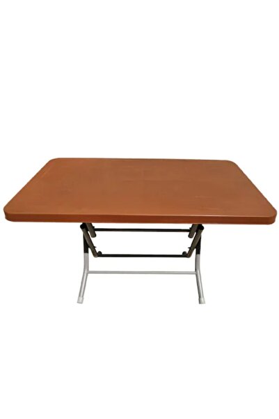 Genel Markalar 70*120 Metal Ayaklı Plastik Katlanır Bahçe Masası Teak