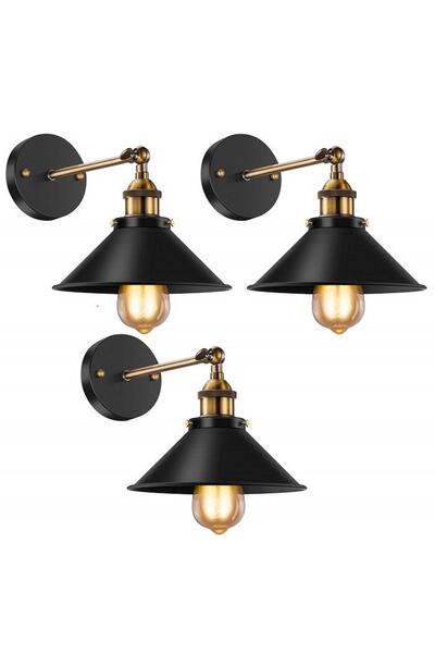 RİOLİGHT Retro Eskitme Mafsallı Hareketli Başlık Aplik Şapka Çapı:22cm Not: 1adet Fiyatıdır