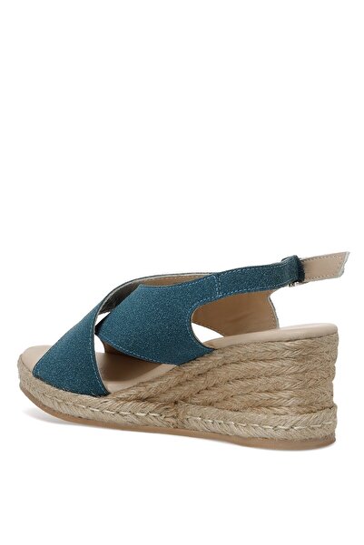 İnci Sandale cu toc cu pană Erman.s.z 2fx albastre pentru femei