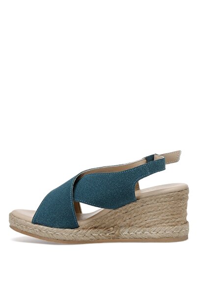 İnci Sandale cu toc cu pană Erman.s.z 2fx albastre pentru femei