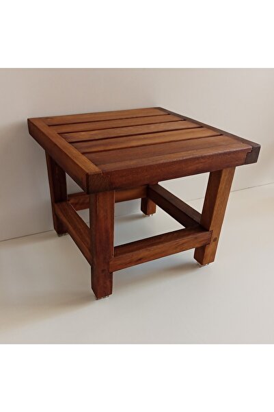 OBERS Iroko Tabure, 30x30x25cm Ağaç Tabure, Ağaç Oturak, Bahçe Taburesi Özel