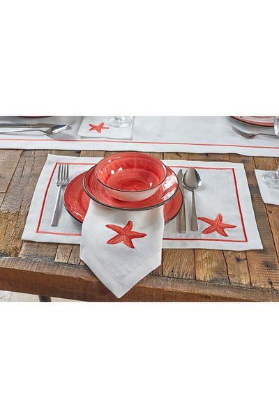 caka home design 2-Piece American Service Star (Coral)