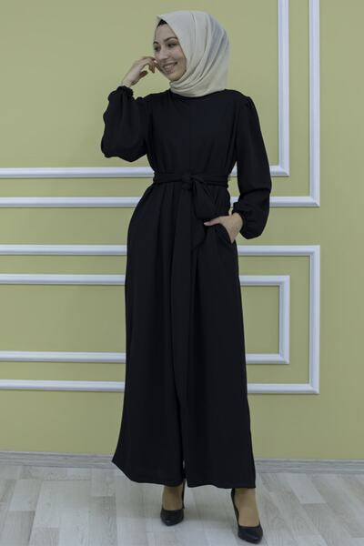 Feiza Collection Kuşaklı Tulum - Siyah