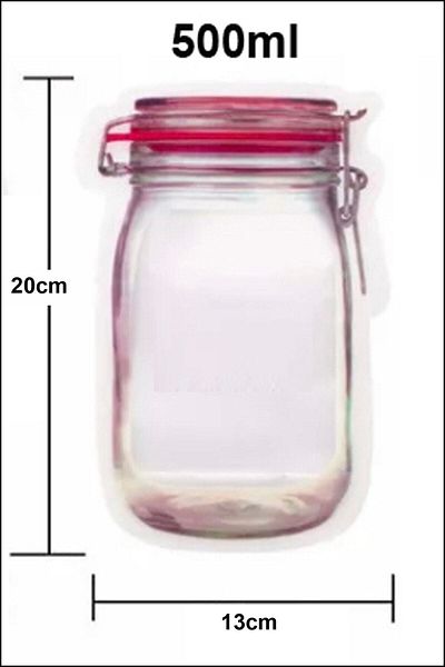 Dream Plus 5 Pieces 500 Ml Jar Appearance Thick Ziplock Storage Bag