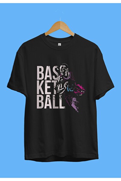 YQYQ تي شيرت مطبوع للجنسين بتصميم عاشق كرة السلة كبير الحجم