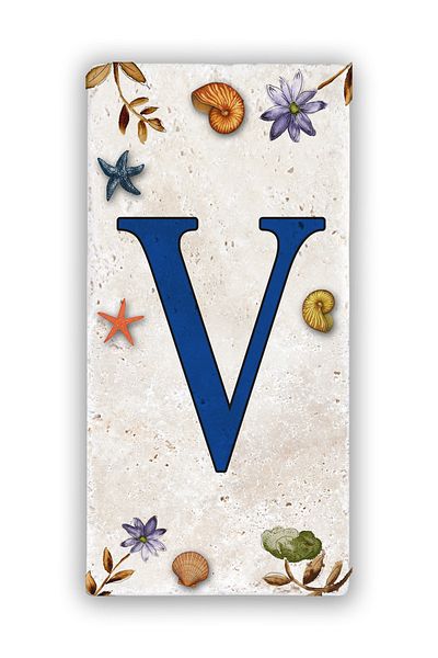 Oscar Stone Decor Natural Stone Door Number Letter V