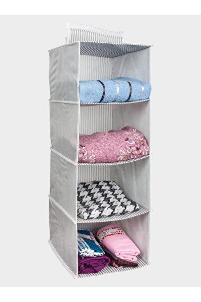 YFHOME 4 Gözlü Bölmeli Katlanabilir Dolap Içi Asılabilir Düzenleyici Organize...