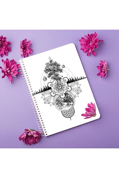 Walldeco غطاء خشبي بتصميم روحاني Mdf Notebook غير مبطن