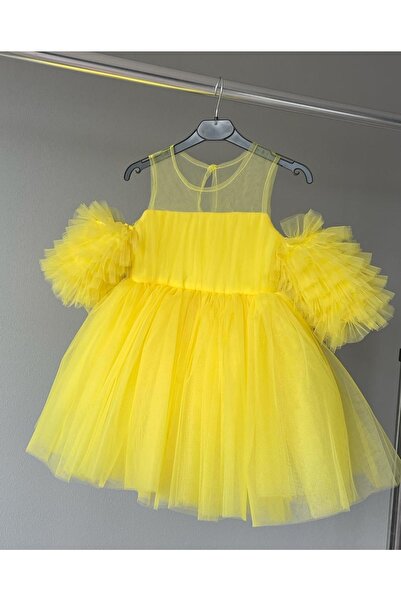 She Dress Kolları Fırfırlı Kız Çocuk Abiye