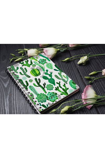 Walldeco Cactus Lemn Copertă MDF Notebook Necăptușit