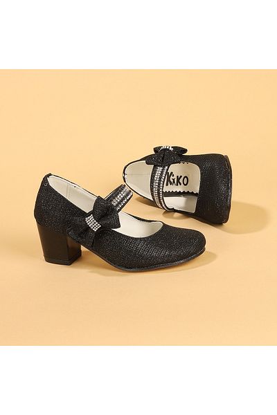 KARAMAZI Kiko 752 Çupra Daily Pantofi de balerină cu toc de 4 cm pentru fetiță, negri