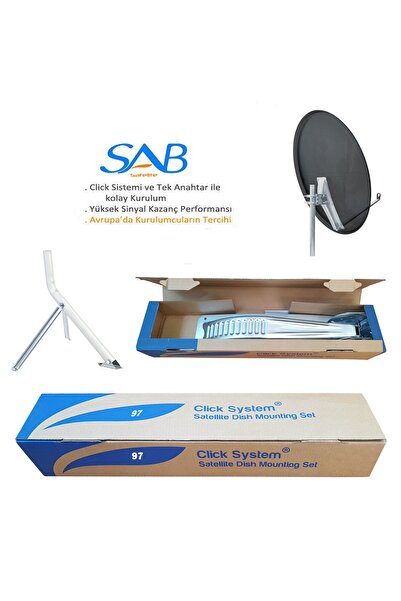 SAB 97 Cm Perfore - Delikli Ofset Çanak Anten - Antrasit (ORJİNAL ÜRÜN)
