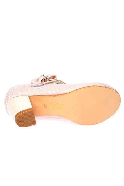 KARAMAZI 750 Simli Günlük Kız Çocuk 4 Cm Topuk Babet Ayakkabı