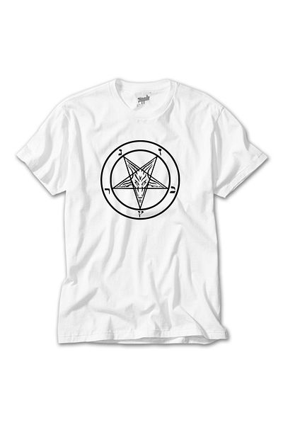 Z zepplin Tricou alb Baphomet Logo 2