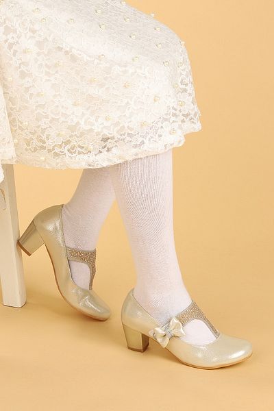 KARAMAZI Pantofi balerină cu toc auriu - Kiko 755 Vakko Daily Outfit 4 cm