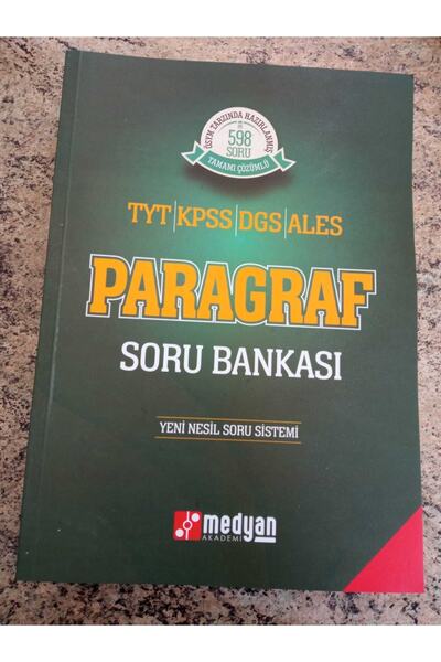 Medyan Yayınları Tyt-ales-dgs- Kpss Parağraf Kitabı