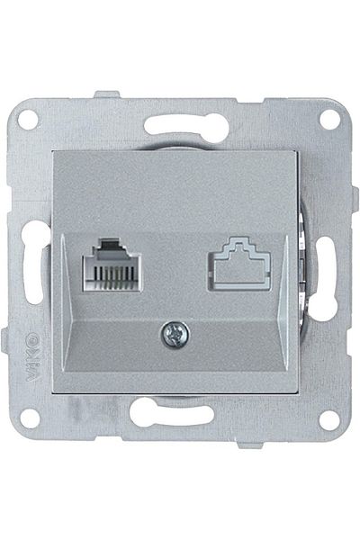 VİKO Artline Novella-trenda Silver Phone Numeris Socket (cat-3) - Frameless