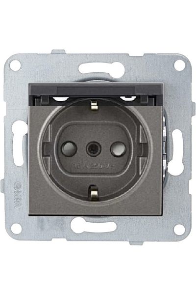 VİKO Artline Novella-trenda Anthracite Covered Grounded Socket - Frameless
