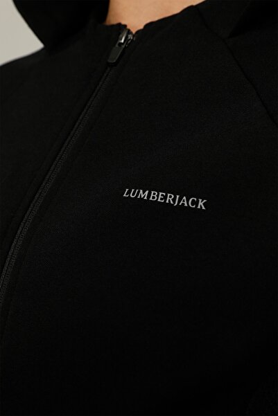 lumberjack Ct321 Mıla Full Zıp Hoodı Siyah Kadın Eşofman Üstü