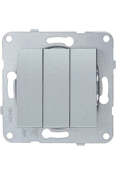 VİKO Artline Novella-trenda Silver Triple Switch - Frameless