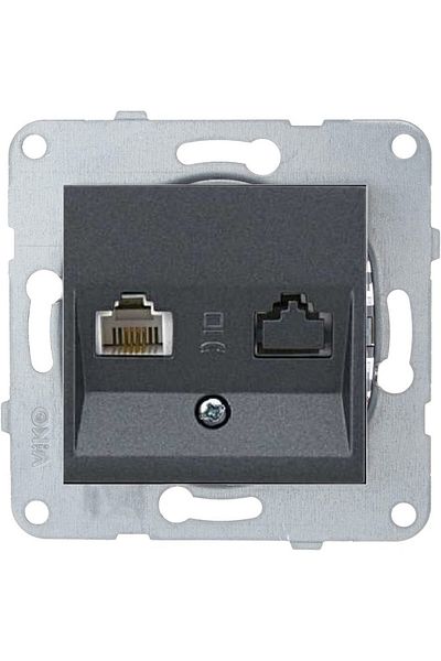 VİKO Artline Novella-trenda Smoked Telephone Numeris Socket (cat-3) - Frameless