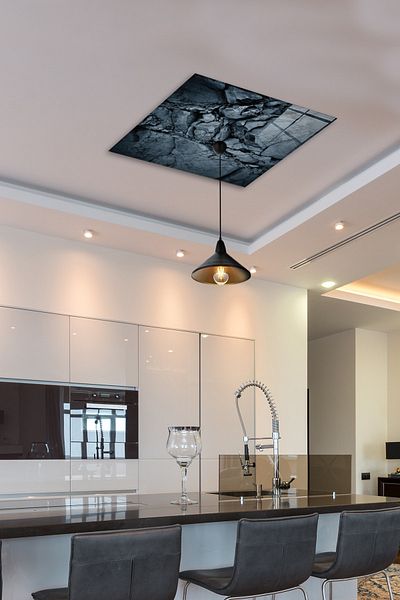 Decorita ثريا زجاجية منقوشة بالحجر الطبيعي - 50 سم × 50 سم