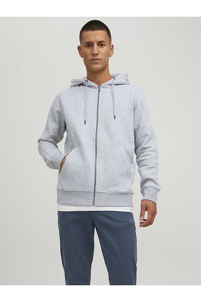 Jack & Jones Solid Color Zippered Sweatshirt