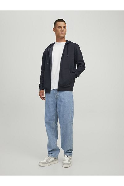 Jack & Jones Solid Color Zippered Sweatshirt