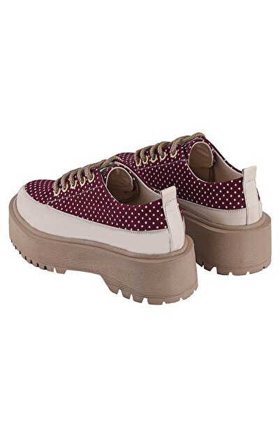 Cotto Shoes Bordo - Keten Kadın Günlük Sneaker