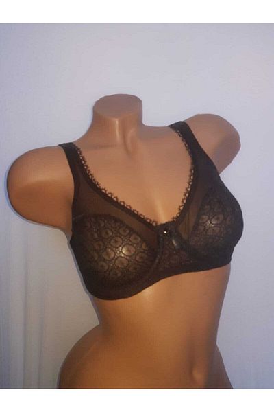 Yeni İnci Συσφιγκτικό Underwire (συρμάτινο) Δαντελένιο Σουτιέν Μαύρο