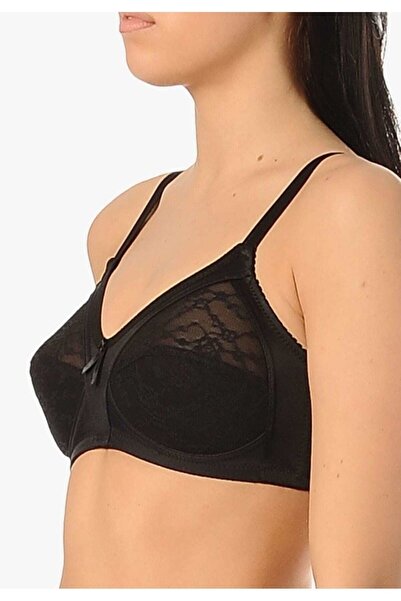 Yeni İnci Kadın Siyah 1905 Dantel Detaylı Toparlayıcı Küçültücü Sütyen