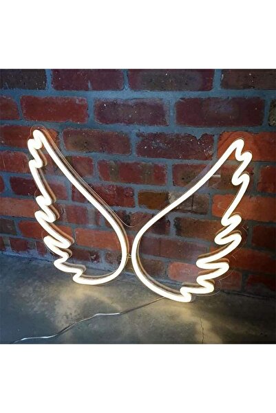 SMİLE CONCEPT Melek Kanadı - Kelebek - Neon Led Dekoratif Duvar Yazısı Aydınl...
