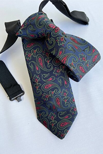 Louis Kids ربطة عنق للأولاد من مجموعة Premium باللون الأحمر والأزرق الداكن