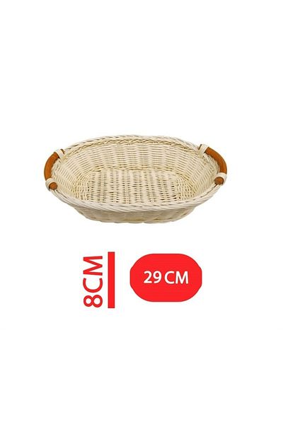 Kumsal Mutfak Bamboo Wicker Bread Serving Basket 19x29cm