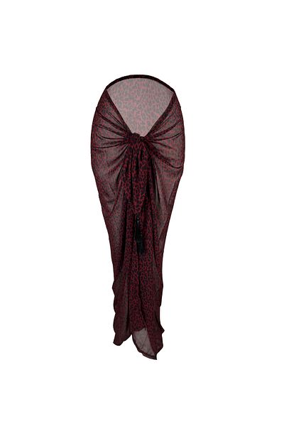 MANOTRES Red Skech Chiffon Pareo