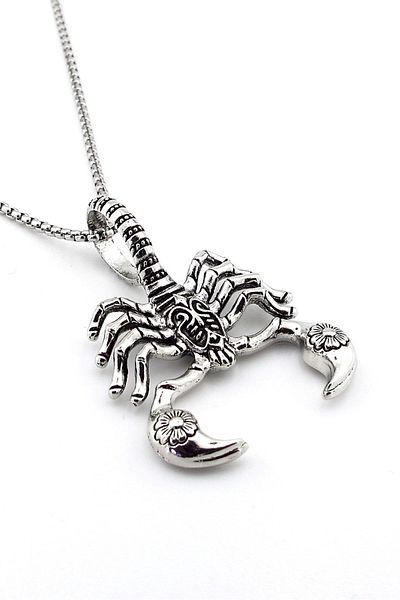 Solfera Men's Steel Necklace - Stainless, Scorpio King Zodiac Chain Q0553