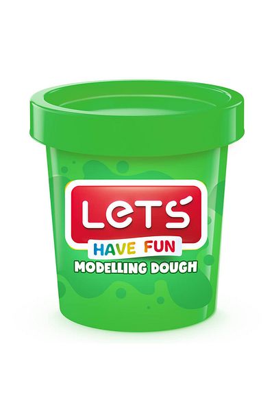 Lets 8340-4 Single Color Play Dough 150Gr Green