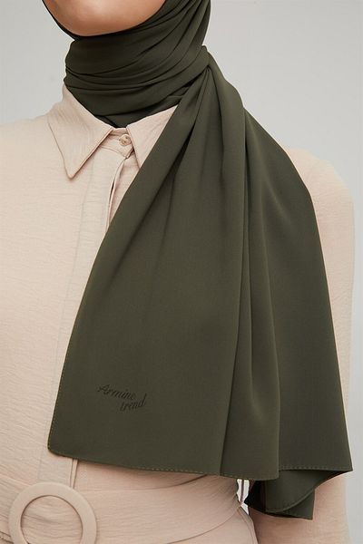 Armine Trend Medina Silk Shawl - 1015 - Khaki Green