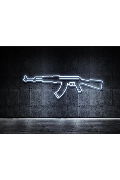 SMİLE CONCEPT Ak47 Tüfek- Neon Led Dekoratif Duvar Yazısı Aydınlatması Gece L...