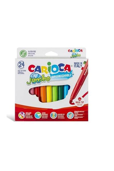 CARIOCA Brand: Carioca 24 Color Washable Jumbo Felt Tip Crayons 40570 Category: Dry Crayons