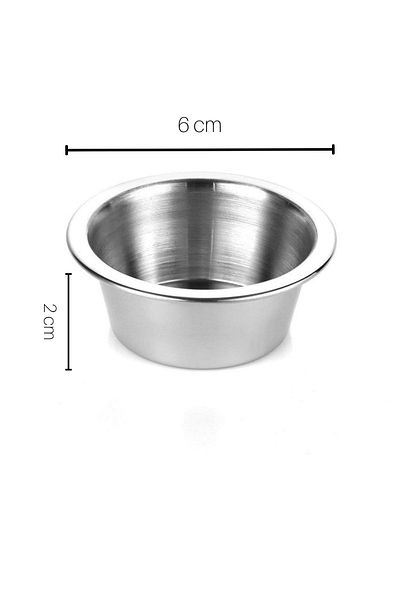 ÖzSa Home 6 Pieces Sauce Bowl for Burger, Stainless Steel Jam Bowl, Snack Bowl, Turkish Delight Holder for Coffee