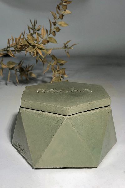 RocArt Home Εξαγωνικό τραπέζι από σκυρόδεμα (πράσινο χακί)