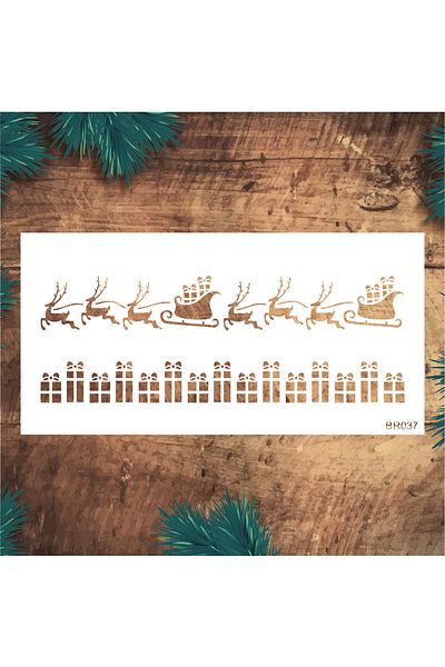 STENCİLTASARIM Stencil Design Br037- Decorative Wall, Item, Tile, Fabric Painting Templates 15x30 Cm