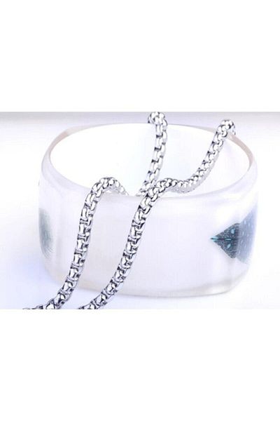 The Collection Interlocking Steel Men's Necklace Chain 3 Mm 60 Cm