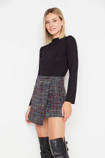 Trendyol Collection Szürke szőtt szoknya TWOAW23ET00269